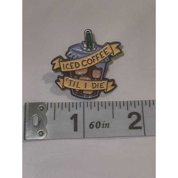 Iced Coffee Till I Latte Pin Brooch - Picture 1 of 1